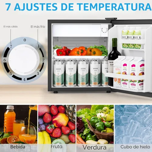 Vista 5 de [Usado] COWSAR Mini refrigerador de 1.6 pies cúbicos con congelador, refrigerador compacto con 7 ajustes de temperatura, refrigerador pequeño