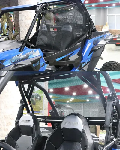 Vista 4 de Red para Ventana de ATV/UTV Protector de Malla para Jaula Trasera Enrollable + Derecha + Izquierda Cubierta de Red Protectora de Sombra para Ventana