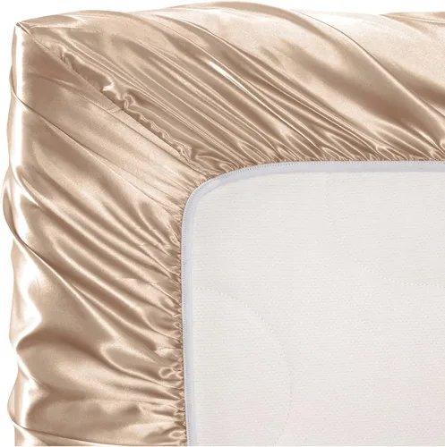 Vista 5 de SiinvdaBZX Sábanas de Satén para Mini Cuna 38 x 24 Pulgadas, Sábanas Sedosas y Suaves para Mini Cuna Portátil, Funda de Colchón, Sábanas para Corral