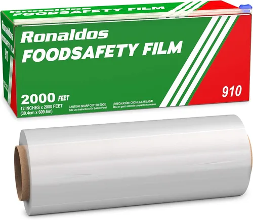 Vista 2 de Ronaldos - Película de seguridad alimentaria, envoltura de plástico de 12 pulgadas x 2000 pies, grado comercial, utilizada para la industria