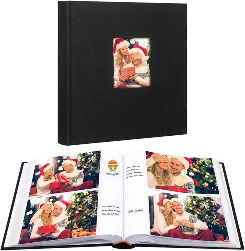 Vista 10 de Aevdor - Álbum de fotos 5x7 con 240 bolsillos y espacio para escribir, álbum de fotos de gran capacidad 5x7 con capacidad para 240 fotos, libro