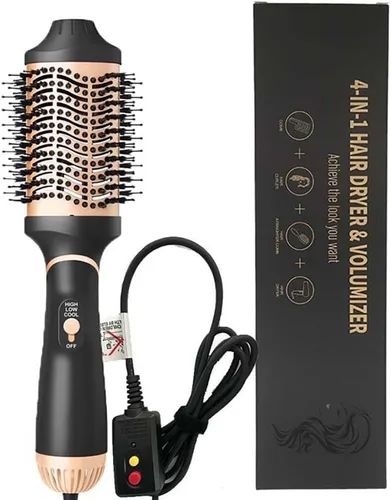 Vista 7 de Secador de pelo, secador de pelo en un solo paso, secador de pelo 4 en 1 mejorado y voluminizador con iones negativos antiencrespamiento de cerámica