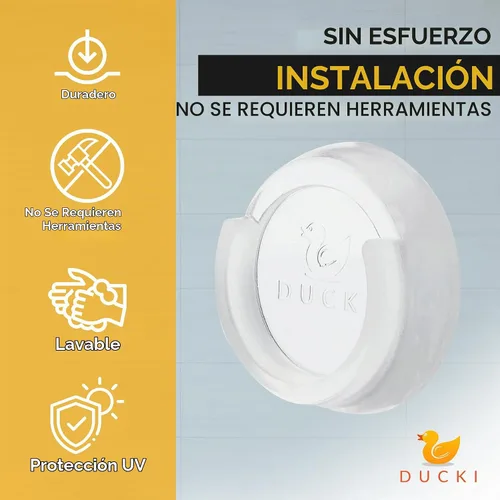 Vista 3 de Ducki - Protector de pared para puerta de bebé - Protectores autoadhesivos duraderos y reutilizables para bebés, puertas de mascotas, piezas