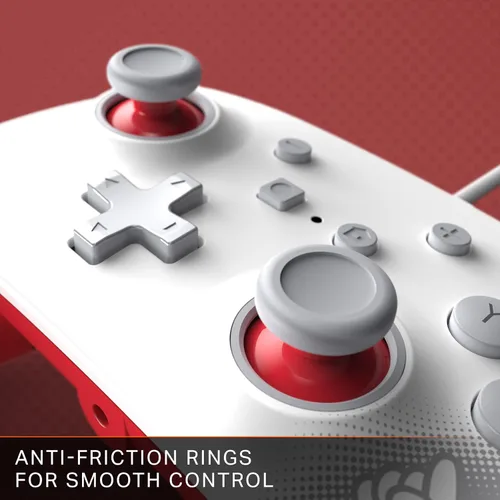 Vista 6 de PowerA Enhanced Wired Controller for Nintendo Switch - Mario White, Gamepad, game controller, wired controller, officially licensed
