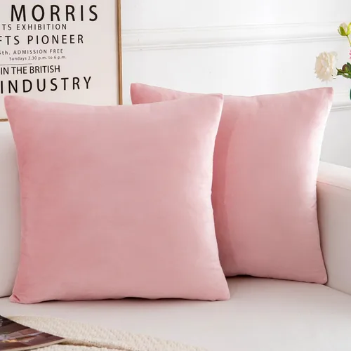 Vista 19 de Juego de 2 fundas de almohada decorativas de terciopelo, funda de cojín cuadrada suave para decoración del hogar para sala de estar, sofá o cama