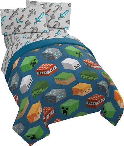 Vista 11 de Marvel Avengers Blue Circle - Juego de ropa de cama individual de 4 piezas, incluye edredón reversible y juego de sábanas, poliéster súper suave Los