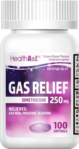 Vista 5 de HealthA2Z® Alivio de gases Simeticona 250mg Alivio rápido de gases Alivia los síntomas naturalmente (50 cápsulas blandas (paquete de 1))
