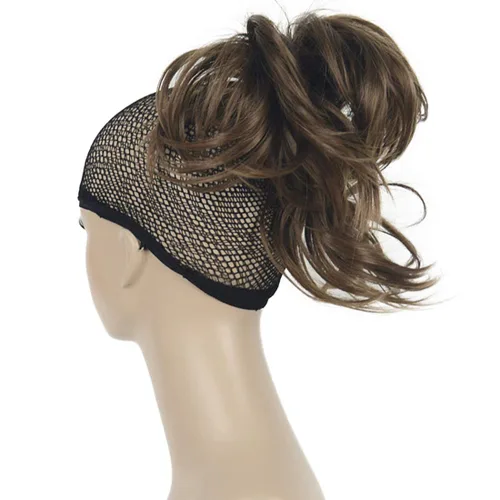 Vista 11 de Lydell Extensión de cabello sintético ajustable con pinza de mandíbula (marrón oscuro)