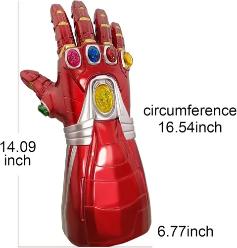 Vista 4 de XXF - Guante infinito de Iron Man guante infinito LED de Iron Man con imán extraíble 3 modos de flash