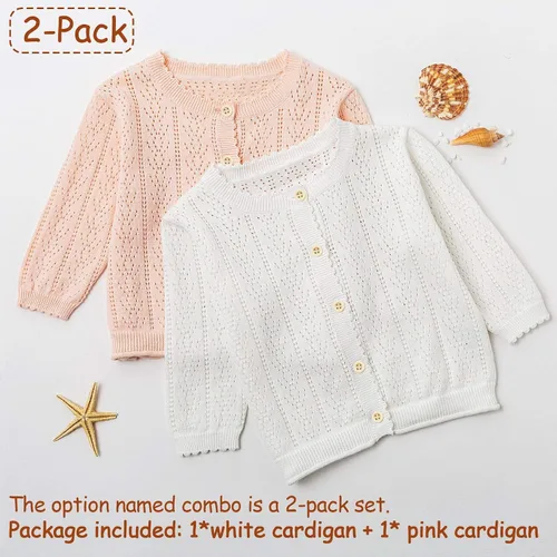 Vista 3 de Simplee - Chándal para niña (0-3 años), color blanco y rosa