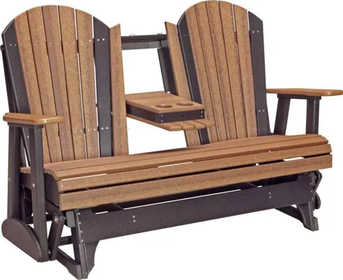 Vista 11 de LuxCraft Deslizador Adirondack de 5 pies con consola plegable (Premium - Caoba antigua)