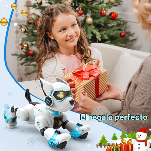Vista 7 de OKK Perro Robot para Niños, Perro de Control Remoto y Toque con Interacción por Voz, Robot Programable con Show de Imitación, Perro Electrónico que