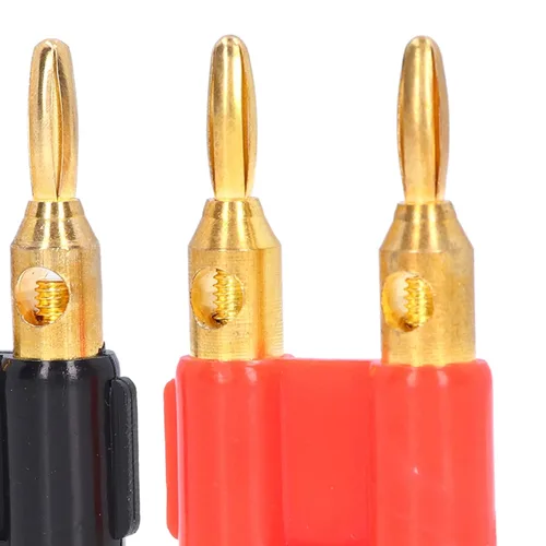 Vista 5 de 2 unids Conectores de altavoz banana apilables Enchufe de plátano macho Conectores de latón de 2 vías Accesorios de alambre de altavoz 32A 1000V