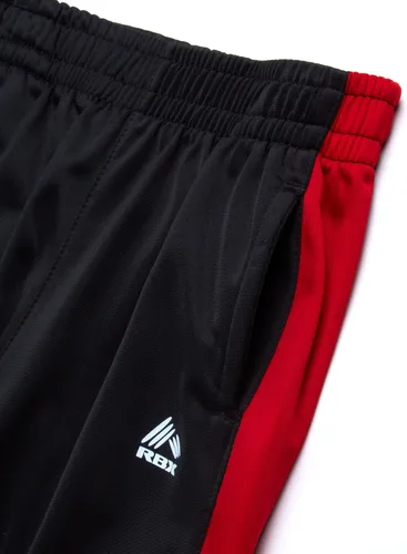 Vista 5 de RBX Conjunto de pantalones deportivos para niños, camiseta de rendimiento de 4 piezas y pantalones deportivos de tricot, ropa deportiva para niños