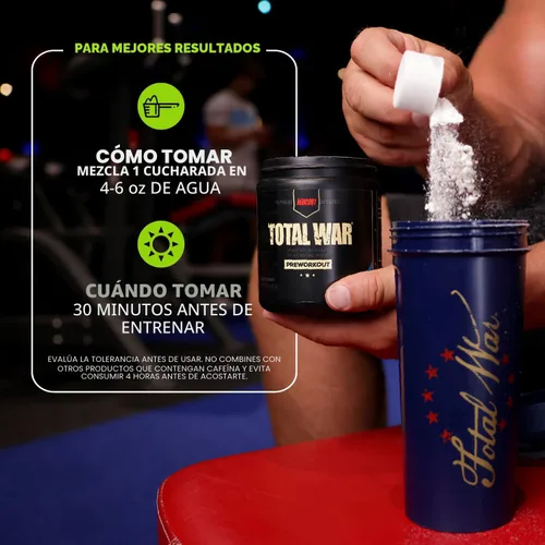 Vista 6 de REDCON1 Total War Pre Workout, Dulzura de Arcoíris, L Citrullina, Ácido Málico, Extracto de Hoja de Té Verde para Aumentar la Energía Pre
