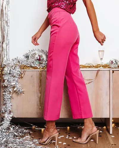 Vista 3 de Doubauen Womens Casual Pants Capris Pants High Waist Work Cropped Trousers with Pockets