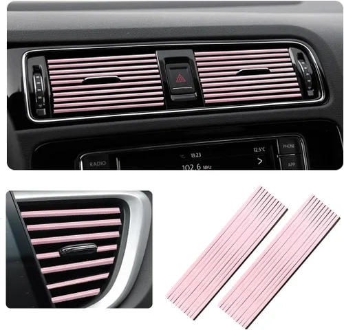 Vista 12 de Ziciner 20 Piezas Tiras Decorativas de Aire Acondicionado de Automóvil, Impermeables, Flexibles, para Salida de Ventilación Automática, Borde