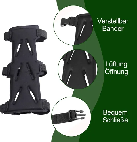 Vista 3 de Protector de brazo de tiro con arco, protector de antebrazo ajustable de 9 pulgadas, protector de muñeca transpirable ventilado para jóvenes