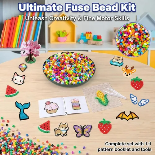 Vista 2 de Sukh 5400+ Piezas Cuentas Fusibles - Kit de Cuentas Fusibles Melty a Granel Cuentas de Hierro para Manualidades de Niños, Ideal para Niños y Niñas