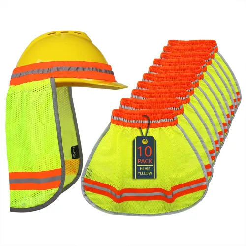 Vista 9 de Evridwear Protector solar de cuello de alta visibilidad con rayas reflectantes, sombra de seguridad con banda elástica de malla transpirable