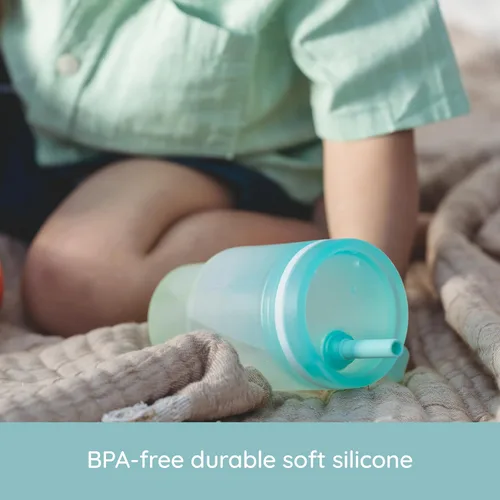 Vista 8 de Infantino My 1st Tumbler Silicone Sippy Cup, Limelight, Straw Cup, 9 Ounces (Pack of 6)