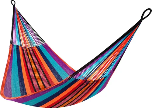 Vista 25 de Hamaca tejida a mano de tamaño doble, con capacidad para 1 a 2 personas, 400 libras máximo, resistente a la intemperie, superfuerte, fácil de colgar