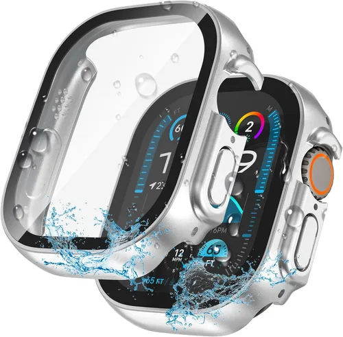 Vista 22 de YIJDACASE - Juego de 2 estuches impermeables para protector de pantalla de Apple Watch Series 10 Series 11 (2025) 46mm con vidrio templado