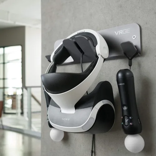 Vista 6 de VRGE VR Wall Mount Storage Stand Hook - for Meta/Oculus Quest 3/2 - Rift-S - HTC Vive Pro - PS5 VR2 - Valve Index and Mixed Reality Headsets