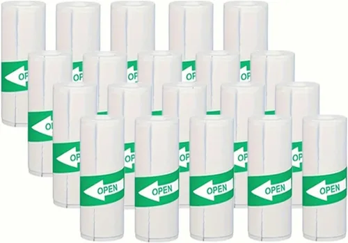 Vista 3 de Thermal Sticker Paper Roll, Thermal Printer Paper White Self-Adhesive 5-50 PCS(50PCS White Sticky)