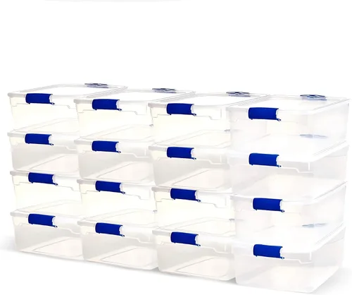 Vista 11 de HOMZ Caja de almacenamiento transparente de 15.5 cuartos de galón (paquete de 4)