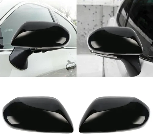 Vista 5 de Tapas negras para espejo de puerta lateral + cubiertas de manija de puerta de repuesto para accesorios Toyota Camry 2018, 2019, 2020, 2021, 2022