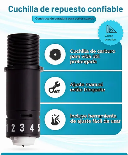 Vista 2 de Hoja de silueta de repuesto para máquinas de corte Cameo, Retrato y Curio 0.1mm to 1mm Adjustable Carbide Ratchet Cutting Blade for Precise Cut on