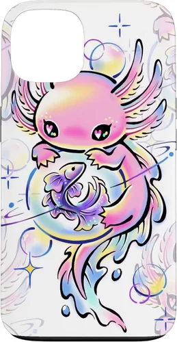 Vista 7 de Cute Kawaii Axolotl Purple Magical Crystals Case for iPhone 17