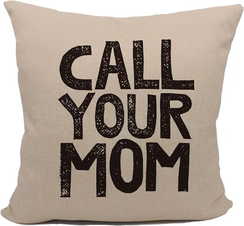 Vista 7 de Call Your Mom - Divertida funda de almohada para hija, hijo, accesorios de dormitorio, fiesta de graduación, 18 x 18 pulgadas, funda de cojín Negro