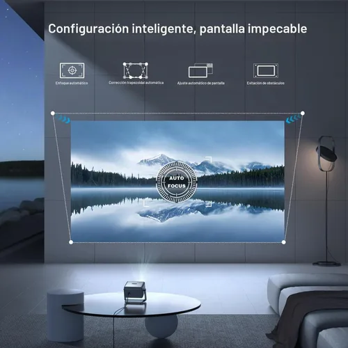 Vista 3 de [Netflix oficial y enfoque automático] Proyector VOPLLS 4K con WiFi y Bluetooth, sonido estéreo 3D y proyector de video Keystone automático
