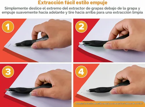 Vista 6 de Bostitch Titan - Engrapadora de metal resistente, capacidad de 50 hojas con 1250 grapas y removedor ergonómico de grapas, grapado sin atascos Negro