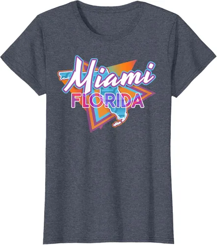 Vista 14 de Camiseta retro vintage de Miami Florida, Negro, S