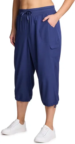 Vista 21 de RBX Active - Pantalón capri para mujer, talla grande, ligero, tejido, con cordón, estilo cargo