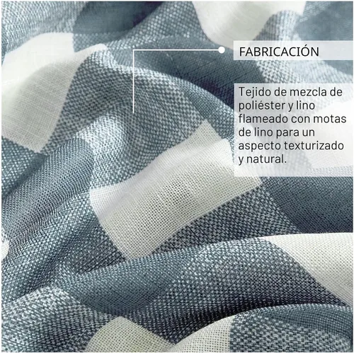 Vista 5 de Elrene Home Fashions Farmhouse Living Grainger Buffalo-Check Cortina Opaca para Ventana, Cortina para Sala de Estar y Dormitorio con Pestañas