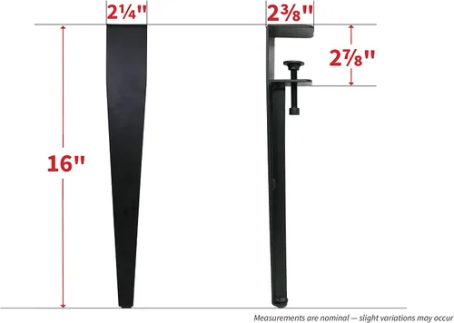 Vista 5 de Shepherd Hardware 8130E - Patas de abrazadera de mesa ajustables de 16 pulgadas, color negro