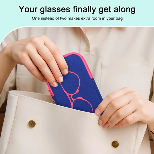 Vista 6 de KKP by MYTAGALONGS - Funda doble para lentes de sol, fundas para iPhone con 2 compartimentos