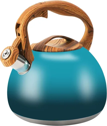 Vista 20 de Hervidor de Té Foedo para Estufa, Teteras Silbantes de 2.6 Cuartos para Estufa, Mango Plegable Resistente al Calor, Tetera Bonita (Beige)