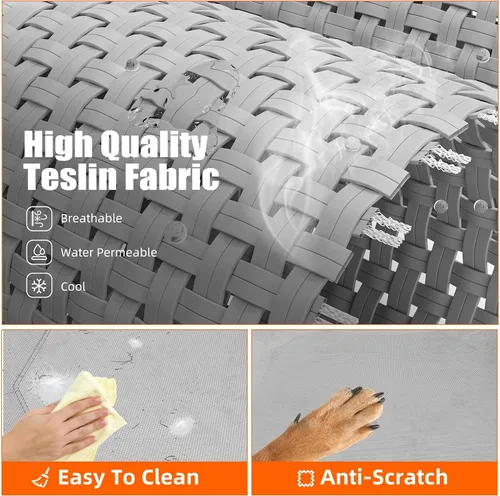Vista 3 de Simple Trending Cama elevada para perros grandes, catre para perros XL impermeable, cama elevada para mascotas de enfriamiento al aire libre, Gris