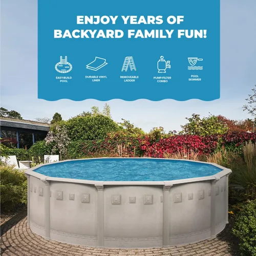 Vista 5 de Laredo - Kit de piscina sobre el suelo SPR+ de acero fácil de construir de 21 x 52 pulgadas por WaterThat
