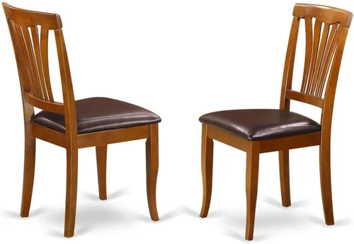 Vista 4 de East West Furniture AVC-BLK-W Avon - Sillas de comedor de madera maciza, con respaldo de listones, juego de 2, color negro y cereza