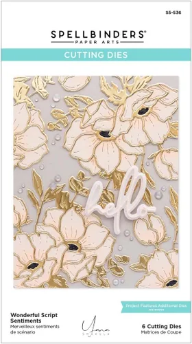 Vista 8 de SPELLBINDERS PAPERCRAFTS, INC Spellbinders Etched Dies por Yana Smakula-Wonderful Script-Anemone Blooms, gris