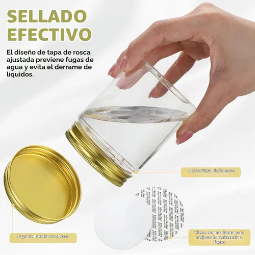 Vista 3 de Wesiti 30 recipientes de plástico transparente de 8 onzas con tapa, tapa