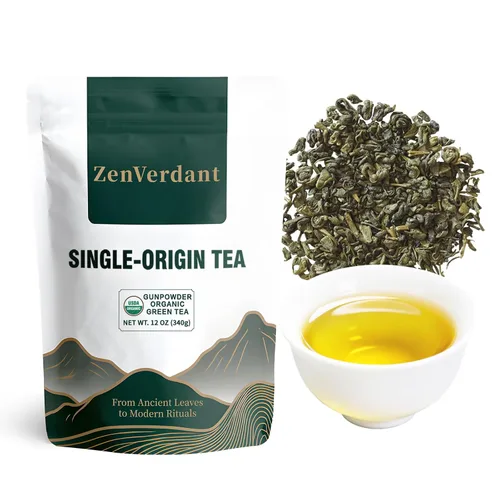 Vista 11 de ZenVerdant Té verde de jazmín de primera calidad, hojas sueltas, baja en cafeína, alto antioxidante, suave, no amargo, listo para preparación