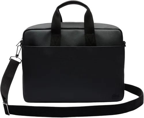 Vista 9 de Lacoste Bolsa de computadora clásica para hombre Petit Piqué Negro