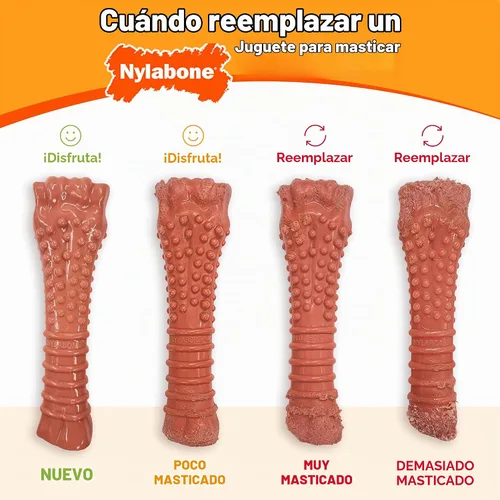 Vista 8 de Nylabone Power Chew Juguete masticable duradero con sabor, para perros extrapequeños, para masticadores agresivos, indestructibles, sabor tocino